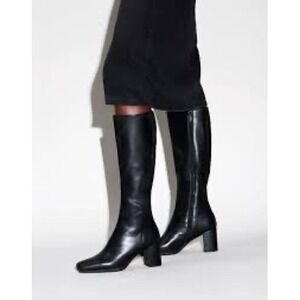 Clarks Emslie Dream Womens Black Leather Knee High Riding Boots‎ Size 9.5M NIB